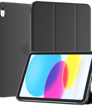 SUPFINE for iPad (A16) 11th Generation Case 11 inch 2025 & iPad 10th Generation Case 10.9 inch 2022, Slim Stand Hard PC Translucent Back Shell Cover (Support Touch ID, Auto Wake/Sleep), Black